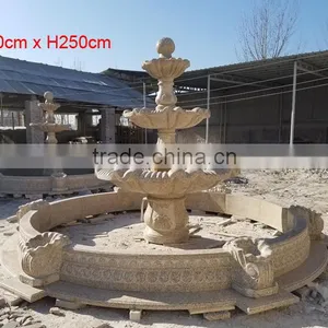 Stone Garden Products Cheap Yellow Granite 3 Tier Water Fountains thumbnail-3