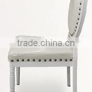 Factory Directsale Quality White Faux Leather Stacking Wedding Chair in Aluminum QL-D661 thumbnail-2