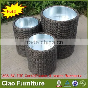 Outdoor Plant Rattan Flower Pot Garden Furniture Flower Planter thumbnail-5