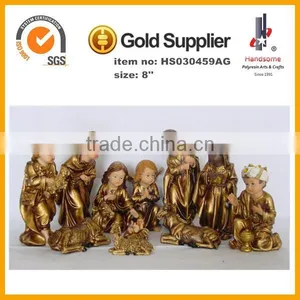 8''h Golden Nativity Sets for Christimas Decoration thumbnail-1