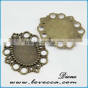 Zinc Alloy Cameo Setting Resin Flower Setting ,Alloy Jewelry Accessory,Wholesale Alloy Metal Blank Pendants thumbnail-1