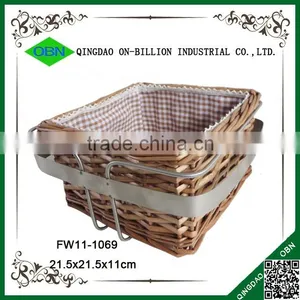 High Quality Square Wicker Basket Decorative Wire Bread Basket thumbnail-3