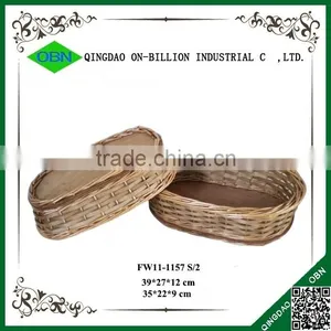 Custom Wood Chips and Willow Oval Heated French Bread Basket thumbnail-3