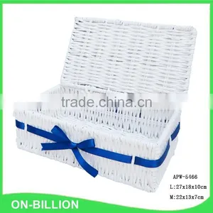 Stylish Paper Rope Weaving Basket With Lid for Cutlery Small Sundries Storage thumbnail-3