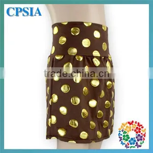 Hot Pink Gold Polka Dot Fashion Super Mini Newest Model Kids Sequin Skirt thumbnail-5