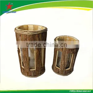 Round Wood Lantern thumbnail-1