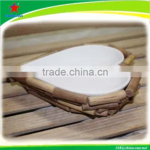 Porcelain Heart Plate With Wood Heart Holder thumbnail-1