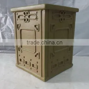 Garden Fiberglass Clay Antique Square Stool thumbnail-2