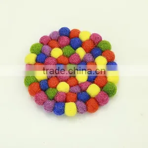 2017 Best Custom Felt Ball Coaster for Drink Tableware thumbnail-4