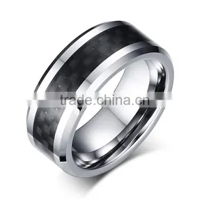 2017 Jewelry Men Black Tungsten Carbide Wedding Rings thumbnail-1