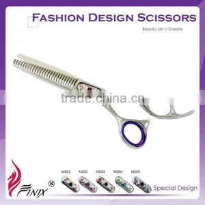 Fashion Design Screw With Gem & 3D-Grip Hairdresser Thinning Scissors thumbnail-1