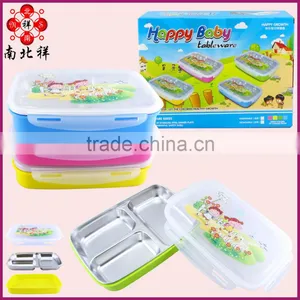 1L 3 Compartments Stainless Steel Tiffin Lunch Box thumbnail-1