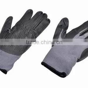 Grey Latex Nylon Gloves in PE Bag thumbnail-1