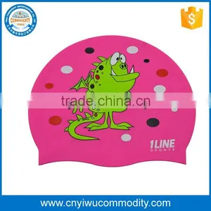 Cute Cartoon Fish Durable Silicone Swimming Cap Swim Hat for Children Kids thumbnail-1