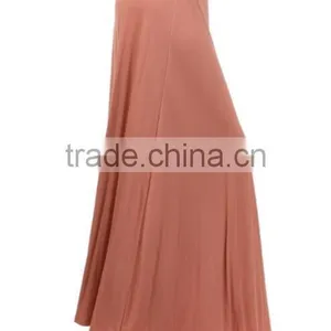 95% RAYON 5% SPANDEX LOOSE FIT SWING SHIFT MAXI PLAIN JERSEY SKIRTS SOLID FULL LENGTH SKIRT WITH BANDED WAIST thumbnail-3