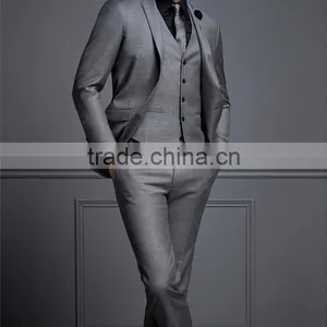 2017 New Arrival Light Grey Gents Suits Pant Coat Mens Business & Wedding Suit thumbnail-5