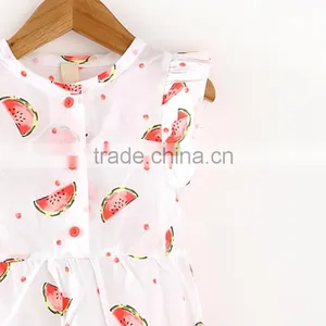 Custom-made Summer Fly Short Sleeve Pink Watermelon Rompers thumbnail-4