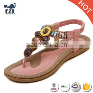 HFR-T0023 Beaded Fashion Flat Summer Sandals 2017 for Women Cheap Wholesale Sandals thumbnail-2