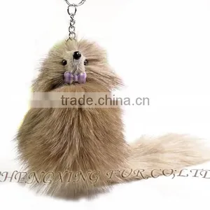 CX-R-11D Fancy Accessory Girls' Genuine Fox Fur Korea Fur Keychain thumbnail-4