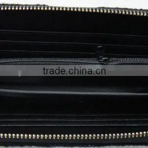 Fashion pu Leather Stitching Geometrica Zipper Wallet thumbnail-3