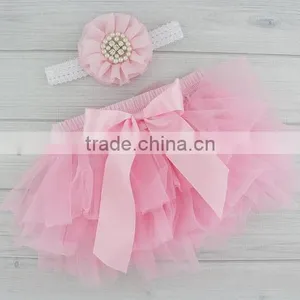 Boutique Girls Clothing Icing Shorts Bloomers Plain Pink Chiffon Baby Kids Girls Bloomers thumbnail-1