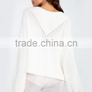 Fashion Plus Size Cashmere Merino Wool Plain Sweater Women thumbnail-2