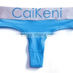 OEM Customized Your Own Brand Logo Design on Elastic Silver Band High Cut G-String Hipster Cotton Lady Boxer Briefs Women Briefs thumbnail-2