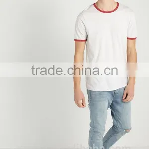 2017 Mens Classic Fit With Contrast Crew Neck Ringer Collar T-shirt Bulk Tshirt thumbnail-3