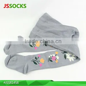Little Girl Printed Tights With Nice Flowers thumbnail-1