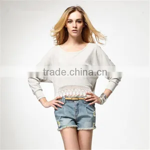 Spring Long Sleeve Lace Crop Top Factory Supply thumbnail-1