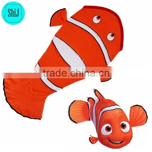 ShiJ 2016 New 10~12Y Arrivable Energetic Young Clownfish Nemo Children Fleece Blanket thumbnail-1