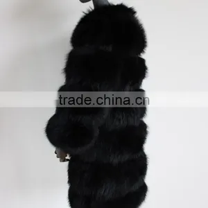 Myfur 2017 Winter Wholesale Women Fashion Raccoon Fur Coat and Jackets in Black thumbnail-4