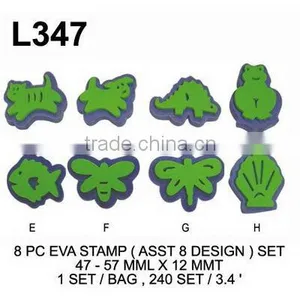 L347 8 PC EVA STAMP (ASST 8 DESIGN) SET thumbnail-1