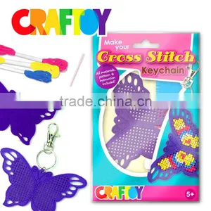 Make it Yourself Coloring Set Felt Cross Stitch Keychain Butterlfy thumbnail-1