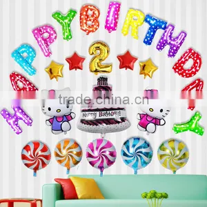 Foil Helium Balloon Party Decoration Happy Birthday Colorful Flower Balloon Set thumbnail-4