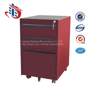 China Fenglong Steel Filing Cabinet and Vault 3 Drawers Movable Pedestal thumbnail-1