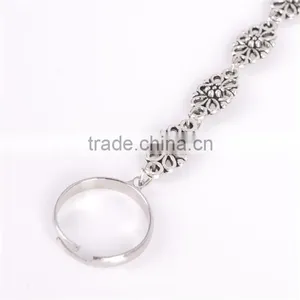 Silver Bronze Tone Hollow Carved Charm Finger Anklet Foot Chain thumbnail-2