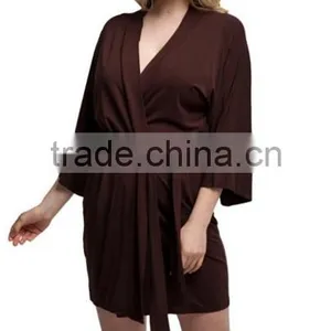 Cheap Cotton Short Kimono Modal Bathrobe thumbnail-4
