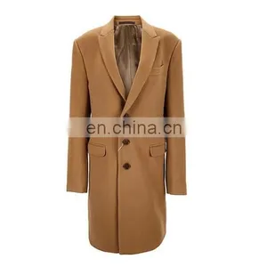 New Fashion High Quality USA European Clothes Slim Fit Double Breasted Wool Cashmere Men Overcoat thumbnail-4