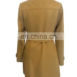 Chinese Manufacturer Women Slim Long Fake Suede Jacket For Sale thumbnail-5