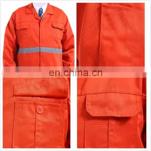 Wholesale Orange Color Labor Uniform / Workwear Uniforms Industrial Uniform of TC thumbnail-4