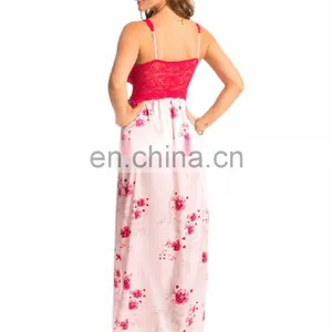 Pink Pearl Rose Lace Long Nightdress thumbnail-3