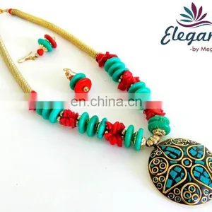 Fashion Jewelry-Western Pearl Set-Indo Western Jewellery-woman Party Wear Necklace-wholesale Online Woman Costume Jewellery thumbnail-1