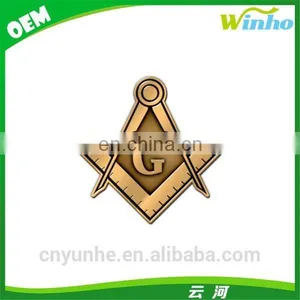 Winho Antique Gold Die Struck Masonic Badge thumbnail-1