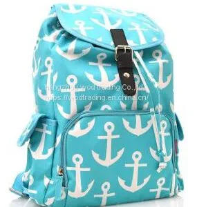 Waterproof Blue Backpack With Full Printed Fabric thumbnail-1