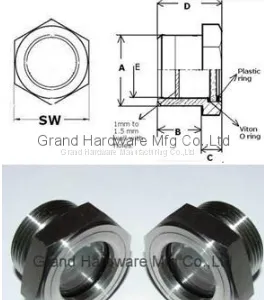 Male Metric Thread Stainless Steel 304 Oil Peep Sites Liquid Levels thumbnail-3