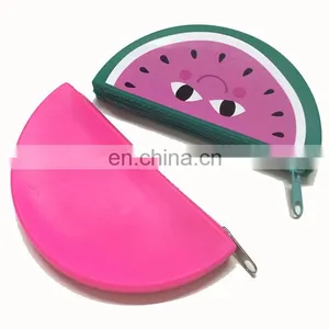 Half Circle Watermelon Fruit Shape Mini Coin Wallet Fashion Trendy Girls Purse Silicone Bags thumbnail-1