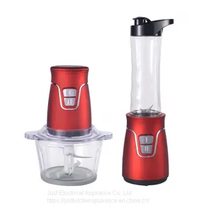500W Double Speed 2-in-1 Food Processor Electrical 600ml Blender Juicer and 2L Meat Grinder thumbnail-1