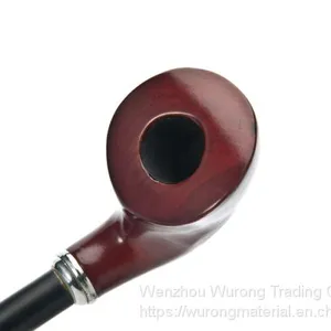 405mm Length Wooden Resin Long Tobacco Pipe With Brown Heart-shaped Head and Thin Tube for Smoking thumbnail-4
