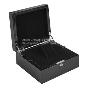 Wholesale Customize Luxury Wooden Watch Gift Packaging Boxes Newest Design Wooden Watch Boxes Case With Button Lock thumbnail-1